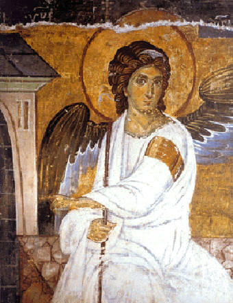 White Angel - part of the Resurrection fresco at the Mile&scaron;eva Monastery