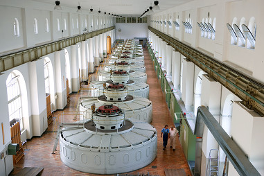 Turbines in the hydroelectric plant at Beznau, in the canton of Aargau 