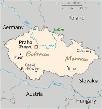 Map of the Czech republic