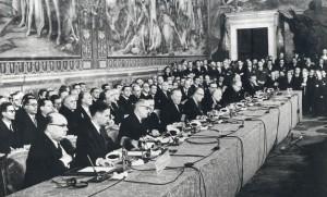 Signing ceremony for the Treaty of Rome, March 1957