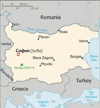 Map of Bulgaria