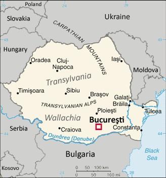 Map of Rom&acirc;nia